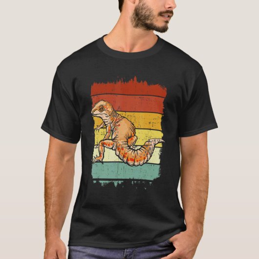 Retro Lizard Reptile Leopard Gecko T-shirt (Voorkant)