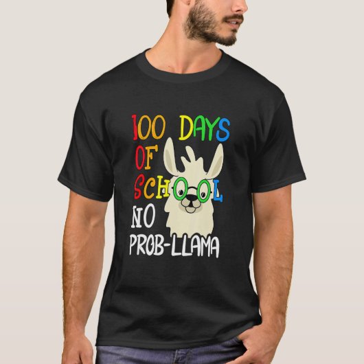 Retro Llama & Alpaca Lovers Cute 100 Days Of Schoo T-shirt (Voorkant)