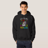 Retro Llama & Books Happy 100 Days Of School No Pr Hoodie (Voorkant volledig)