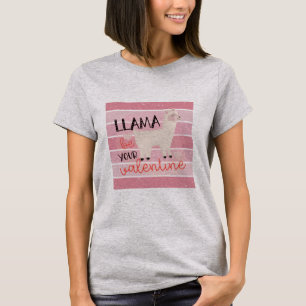 Retro Llama Wees uw Valentijn T-shirt