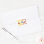 Retro Llamas Vierkante Sticker (Envelop)