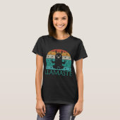 Retro Llamaste T-shirt, Funny Yoga T-shirt (Voorkant volledig)