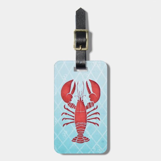Retro Lobster Bagagelabel (Voorkant verticaal)