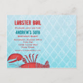 Retro Lobster Briefkaart Uitnodiging (Achterkant)