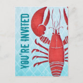 Retro Lobster Briefkaart Uitnodiging (Voorkant)