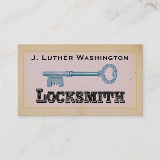  Retro Locksmith Professional Visitekaartje (Voorkant)
