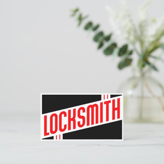 retro locksmith visitekaartje (Staand voorkant)