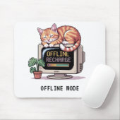 Retro Lofi PixelArt Slapende Kat Muismat (Met muis)