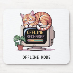 Retro Lofi PixelArt Slapende Kat Muismat