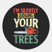 Retro Logger Lumberjack Arborist Dad Apparel Co. S Ronde Sticker (Voorkant)