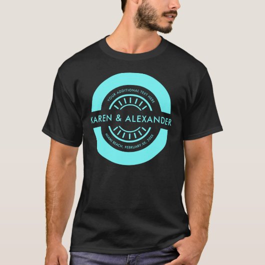 Retro Logo-badge met uw aangepaste tekstkleur T-shirt (Voorkant)