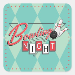 Retro Logo Bowling Night Stickers