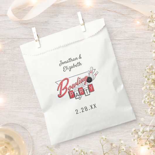 Retro Logo Bowling Party Bedankzakje (Geknipt)