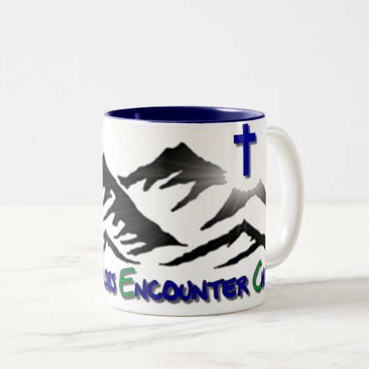 Retro Logo Coffee Cup Tweekleurige Koffiemok (Voorkant rechts)