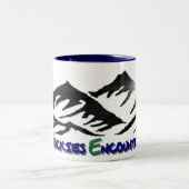 Retro Logo Coffee Cup Tweekleurige Koffiemok (Center)