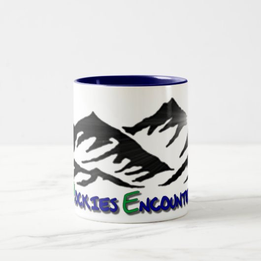 Retro Logo Coffee Cup Tweekleurige Koffiemok (Center)