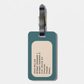 Retro Logo Gepersonaliseerd Bagagelabel van de Fam (Achterkant verticaal)