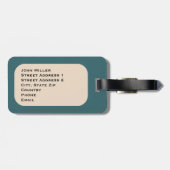 Retro Logo Gepersonaliseerd Bagagelabel van de Fam (Achterkant horizontaal)