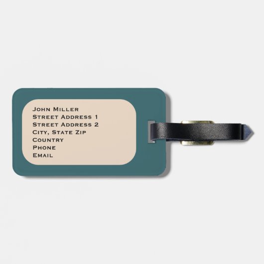 Retro Logo Gepersonaliseerd Bagagelabel van de Fam (Achterkant horizontaal)