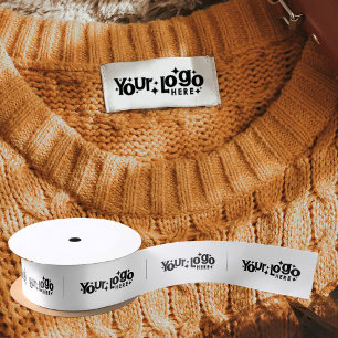 Retro logo label merk kledinglabels handgemaakte a satijnen lint