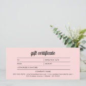 Retro Logo Minimalist Blush Pink Cadeaubon (Staand voorkant)