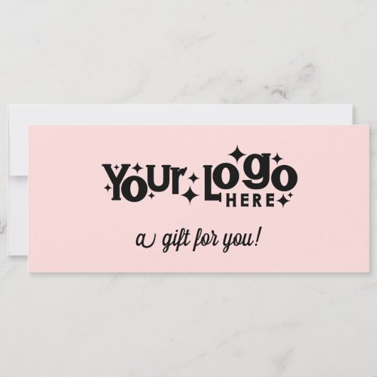 Retro Logo Minimalist Blush Pink Cadeaubon (Achterkant)