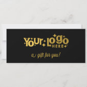 Retro Logo Minimalistisch Zwart Goud Cadeaubon (Achterkant)