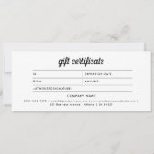 Retro Logo Minimalistisch Zwart Wit Cadeaubon (Voorkant)