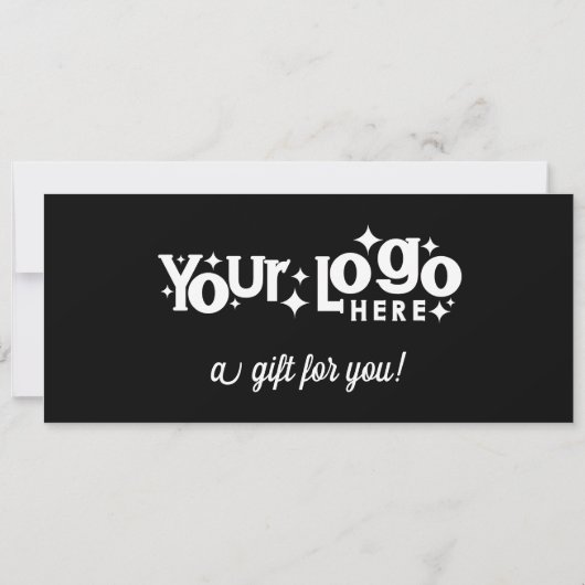 Retro Logo Minimalistisch Zwart Wit Cadeaubon (Achterkant)