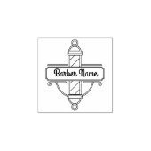 Retro Logo Pole Barbershop Rubberstempel (Afrduk)