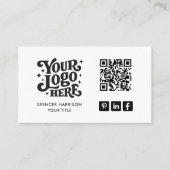 Retro Logo QR-code  Visitekaartje (Voorkant)