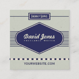 Retro Logo Style Square Shape Visitekaartje grijs