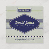 Retro Logo Style Square Shape Visitekaartje grijs (Voorkant)