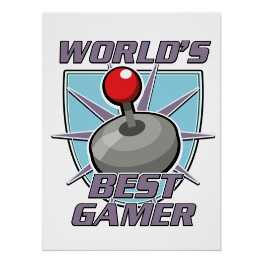 Retro logo van de beste gamer ter wereld perfect poster (Voorkant)
