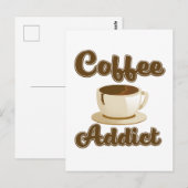 Retro logo van koffieverslaafde briefkaart (Voorkant / Achterkant)