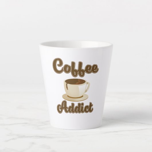 Retro logo voor koffieverslaafde latte mok (Voorkant)
