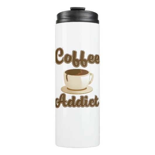 Retro logo voor koffieverslaafde thermosbeker (Voorkant)
