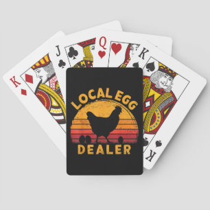 Retro  lokale eierhandelaar voor kipeieren pokerkaarten