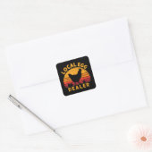 Retro  lokale eierhandelaar voor kipeieren vierkante sticker (Envelop)