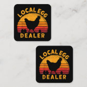 Retro  lokale eierhandelaar voor kipeieren vierkante visitekaartje (Voorkant / Achterkant)