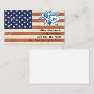 Retro lokale klusjesman patriottische Amerikaan Visitekaartje