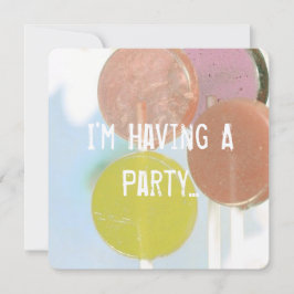 RETRO LOLLIPOPS KIND BIRTHDAY INVITATION KAART