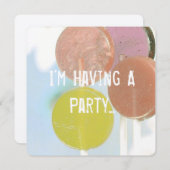 RETRO LOLLIPOPS KIND BIRTHDAY INVITATION KAART (Voorkant / Achterkant)