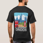 Retro Londen Big Ben– Iconische Landmarks T-shirt (Achterkant)