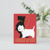 Retro Londen en Glasgow per trein, honden doodsban Briefkaart (Staand voorkant)