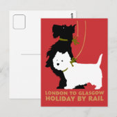 Retro Londen en Glasgow per trein, honden doodsban Briefkaart (Voorkant / Achterkant)