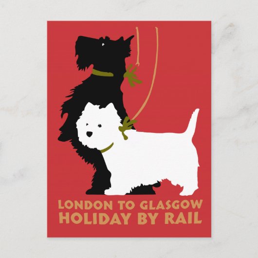 Retro Londen en Glasgow per trein, honden doodsban Briefkaart (Voorkant)