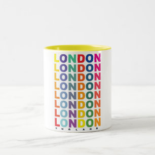 Retro Londen Engeland poster Tweekleurige Koffiemok