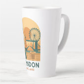 Retro Londen Engeland Reis Latte Mok - Retro (Rechterhoek)