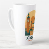 Retro Londen Engeland Reis Latte Mok - Retro (Linkerhoek)